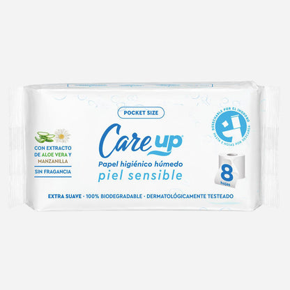 Pack 8 unidades Papel Higiénico Húmedo Piel Sensible - Pocket size