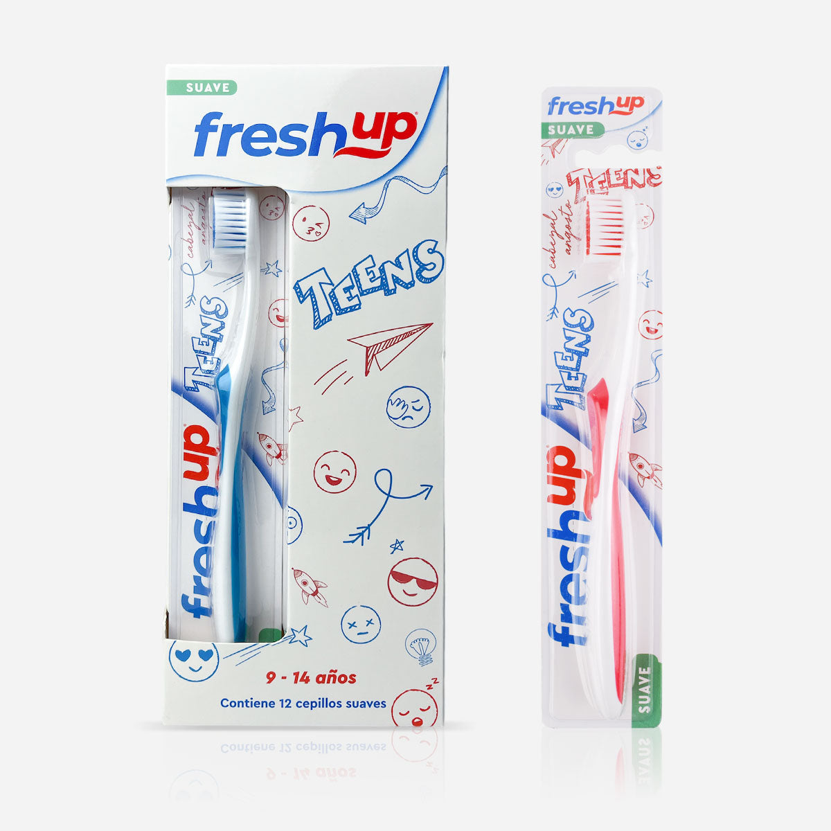 Caja de cepillo dental suave Fresh Up teens