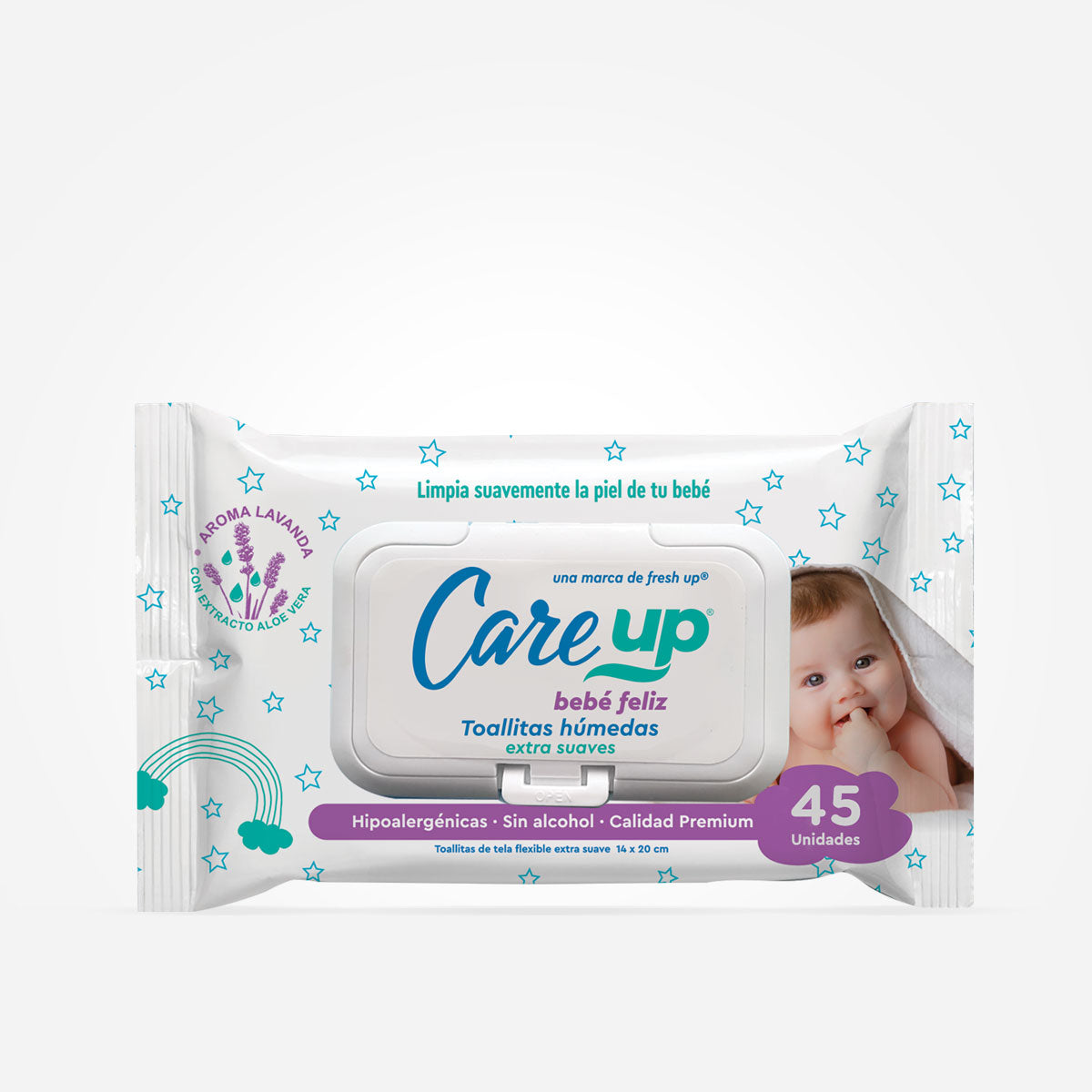 Toallitas humedas bebe perfumadas con lavanda 45 unidades Care Up