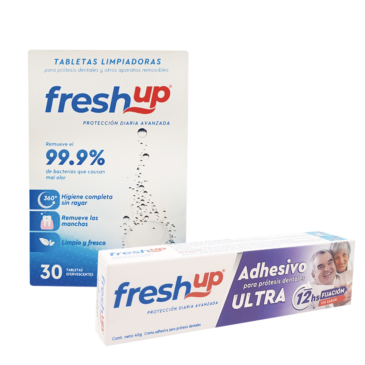 Pack Tabletas Limpiadoras + Adhesivo Dental ULTRA 40g